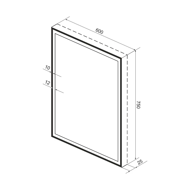 Зеркало Wellsee 7 Rays' Spectrum 60 172201260-172201270 с подсветкой цвет Черный матовый с сенсорным выключателем