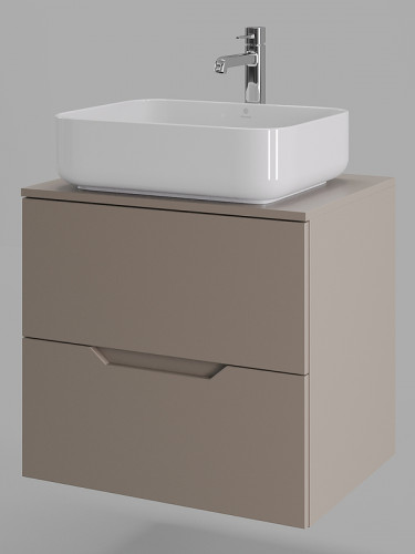 Тумба с раковиной Orange Line 60 Li-60TuLMDF+B05-500W подвесная Латте матовый МДФ / ЛДСП