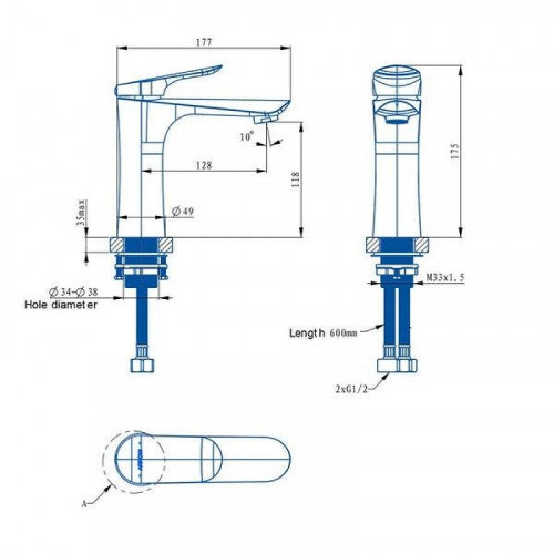 Смеситель для раковины Arrow AMP11857LF90 цвет Серый