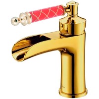 Смеситель для раковины Boheme Vogue 211-MR-R Золото латунь однорычажный