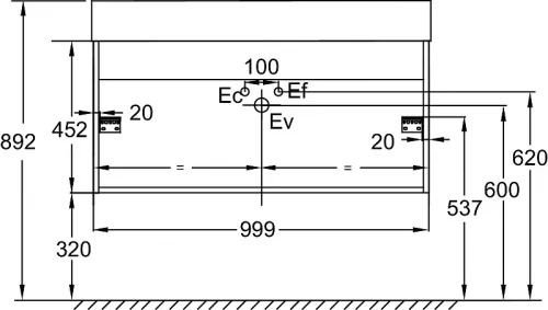 Тумба под раковину Jacob Delafon Vivienne 100 EB1585-N18-M76 подвесная Насыщенная серая матовая Белая глянцевая МДФ / ЛДСП