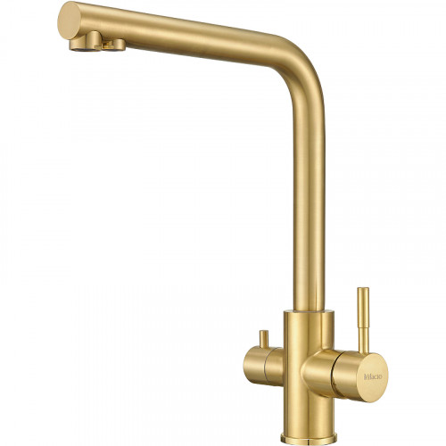 Смеситель для кухни Milacio Ultra MCU.553.GD Золото брашированное нержавеющая сталь
