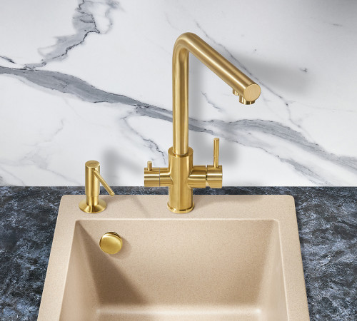 Смеситель для кухни Milacio Ultra MCU.553.GD Золото брашированное нержавеющая сталь