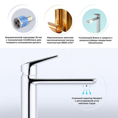 Смеситель для раковины Wellsee ICON! for life 182306000 цвет Хром