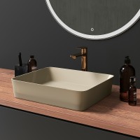 Раковина-чаша Grossman 48 GR-3016BEM Бежевая матовая фаянс накладная