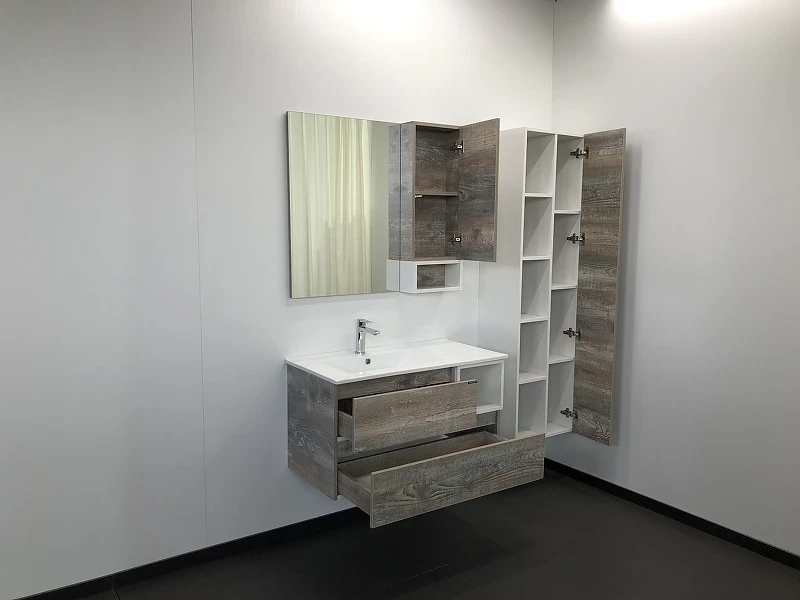Тумба с раковиной Comforty Турин 90L 00004137135 подвесная Дуб бежевый МДФ / ЛДСП