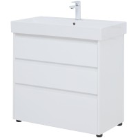 Тумба под раковину Aquanet Nova Lite 85 302475 Белый глянец МДФ / ЛДСП