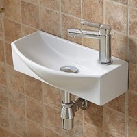 Раковина-чаша CeramaLux 46 7946L Белая фаянс подвесная