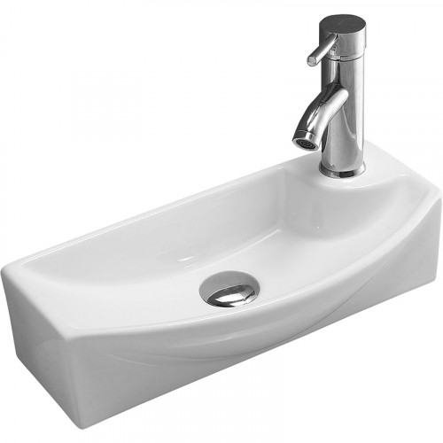 Раковина-чаша CeramaLux 46 7946L Белая фаянс подвесная