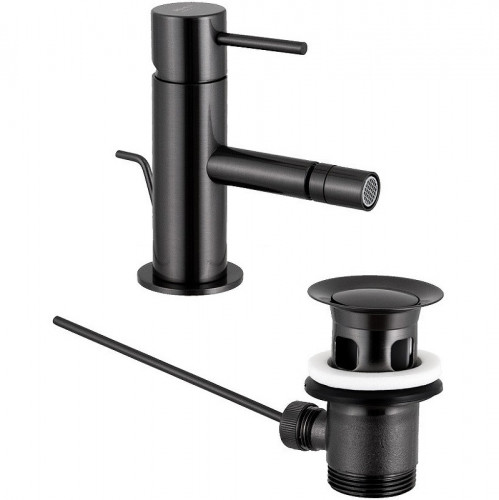 Смеситель для биде Remer X-Style X20CFP Черный хром брашированный латунь