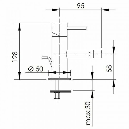 Смеситель для биде Remer X-Style X20CFP Черный хром брашированный латунь