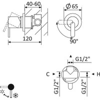 Смеситель для душа Cezares Leaf LEAF-DIM-L-01 Хром
