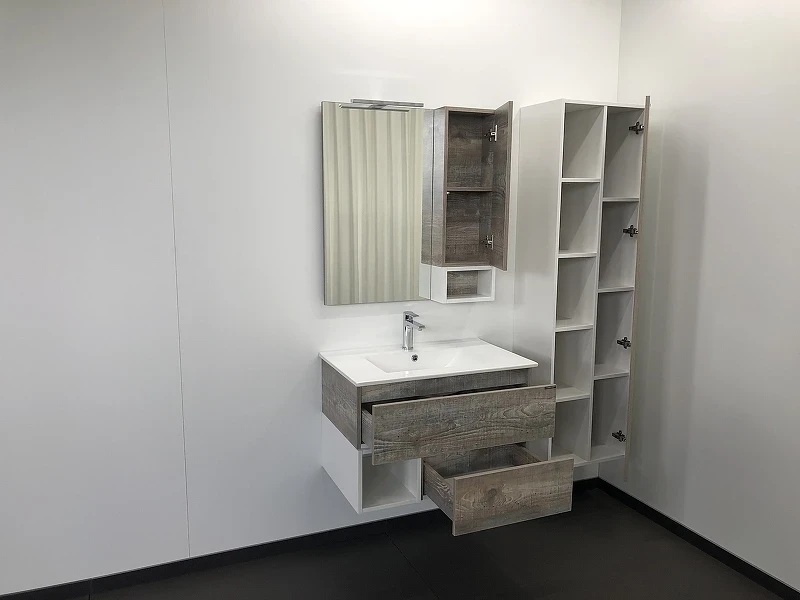 Зеркальный шкаф Comforty Турин 75 00004144198 Дуб бежевый МДФ / ЛДСП