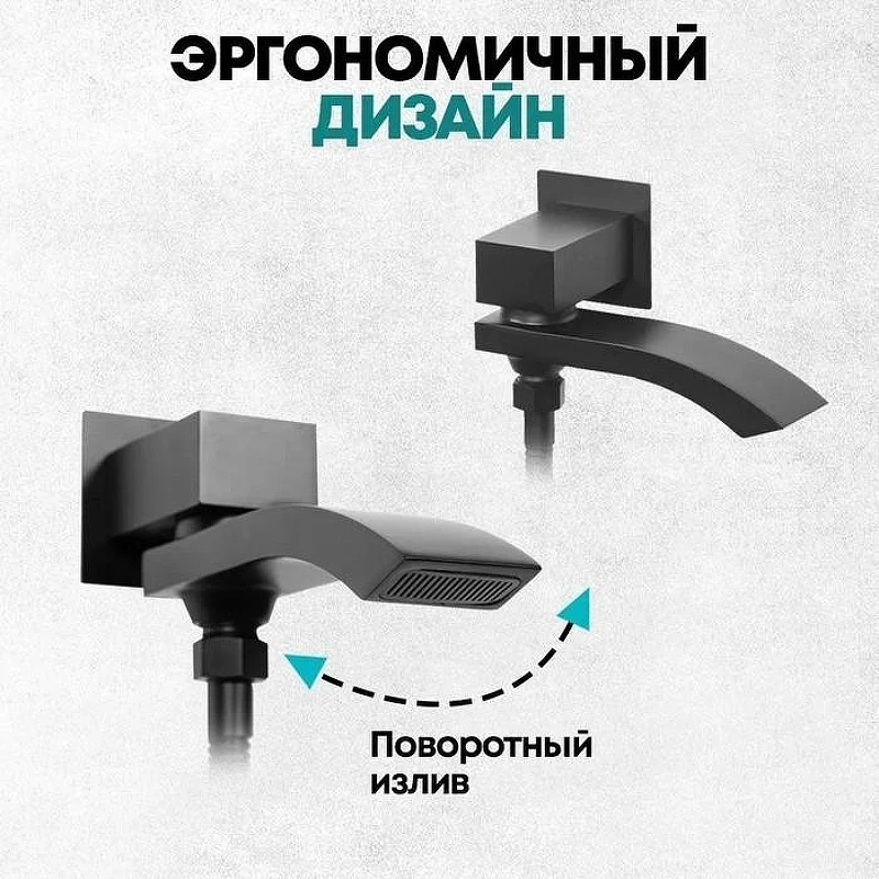 Душевая система Grocenberg GB5007BL Черная матовая