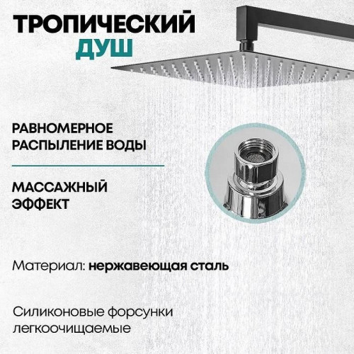 Душевая система Grocenberg GB5007BL Черная матовая