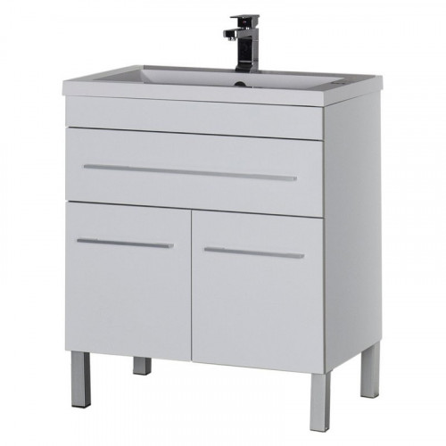 Тумба под раковину Aquanet Верона 75 182706 1 ящик 2 дверцы Белая МДФ / ЛДСП