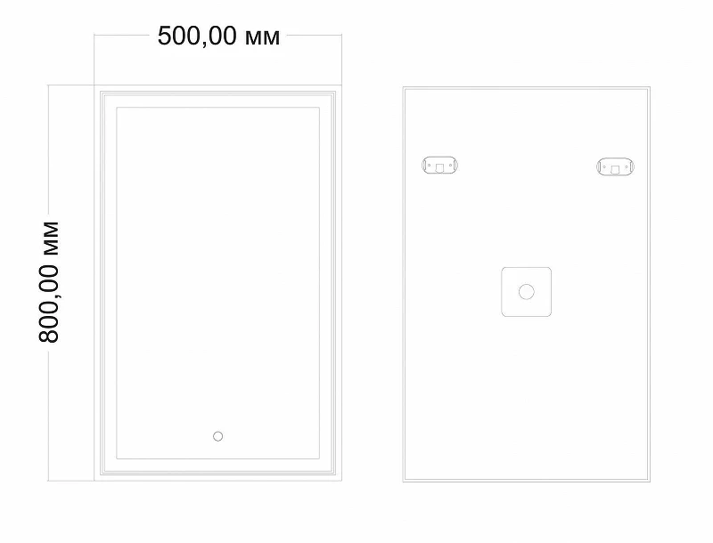 Зеркало Art&Max AM-Zoe-500-800-DS-F с подсветкой с сенсорным выключателем стекло