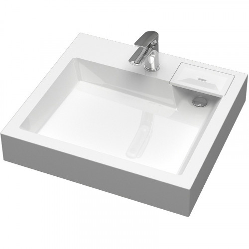 Раковина Reflection Delta 60 RX6055DE на стиральную машину Белая искусственный камень (литьевой мрамор) подвесная, на стиральную машину