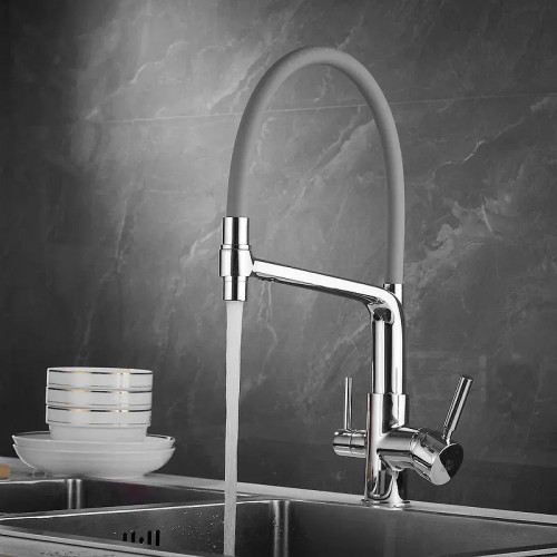 Смеситель для кухни Rose R658 цвет Хром Серый