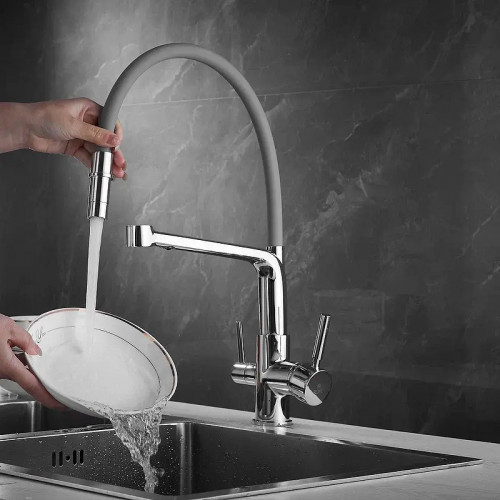 Смеситель для кухни Rose R658 цвет Хром Серый