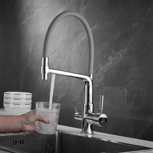 Смеситель для кухни Rose R658 цвет Хром Серый