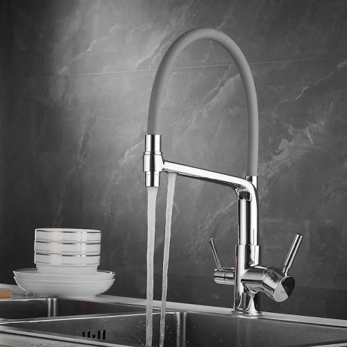 Смеситель для кухни Rose R658 цвет Хром Серый