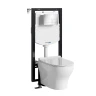 Комплект унитаза с инсталляцией WasserKRAFT Vils 56TLT.010.ME.CH04.H001 цвет Белый с сиденьем Микролифт и клавишей смыва цвет Хром