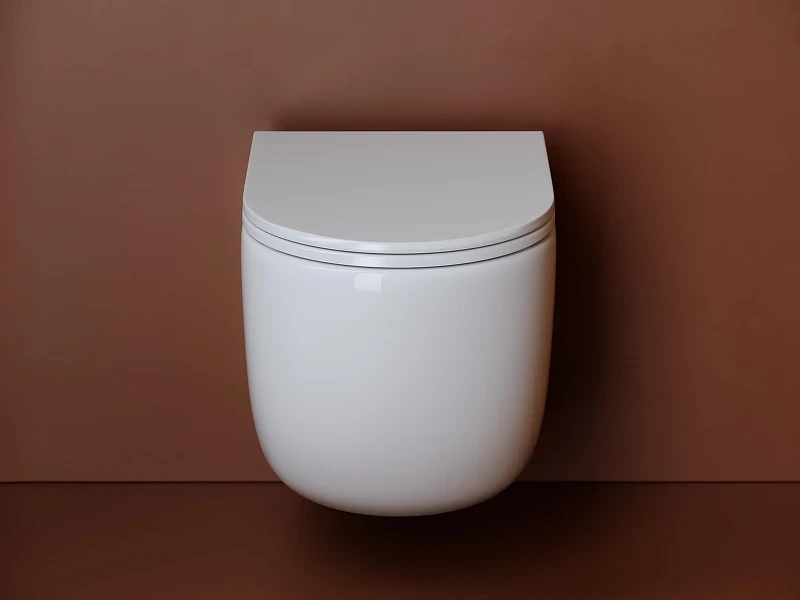 Комплект унитаза DIWO Ceramicanova UP Rimless CN4007 с сиденьем с инсталляцией DIWO 4501 с клавишей смыва цвет Глянцевый белый