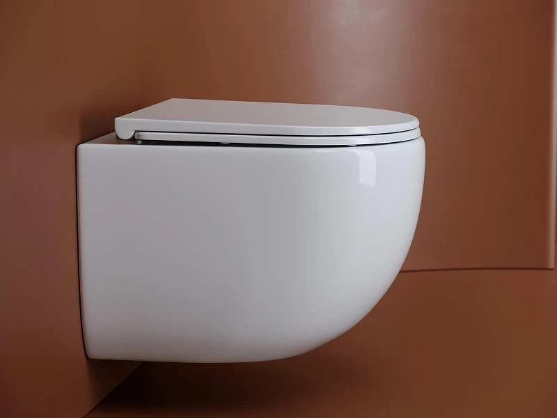 Комплект унитаза DIWO Ceramicanova UP Rimless CN4007 с сиденьем с инсталляцией DIWO 4501 с клавишей смыва цвет Глянцевый белый