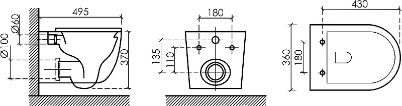 Комплект унитаза DIWO Ceramicanova UP Rimless CN4007 с сиденьем с инсталляцией DIWO 4501 с клавишей смыва цвет Глянцевый белый