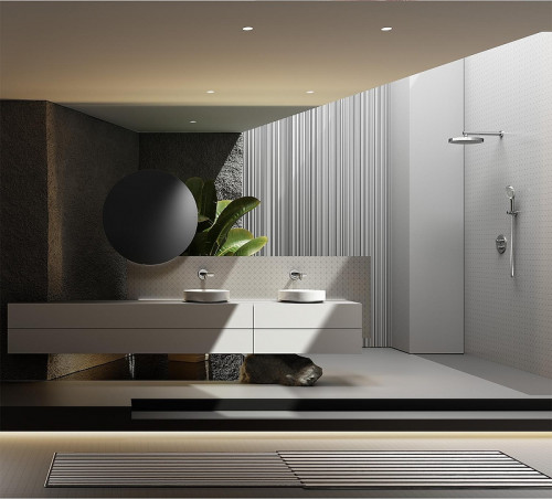 Душевая система AltroBagno Bilancia 040415 Ni с термостатом цвет Никель