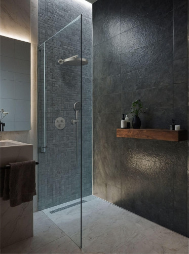 Душевая система AltroBagno Bilancia 040415 Ni с термостатом цвет Никель