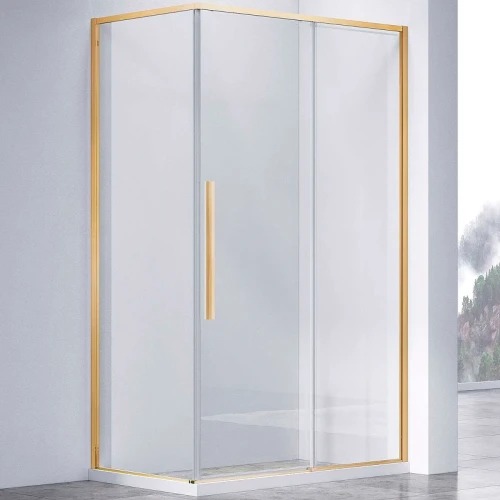 Душевой уголок Vincea Slim-N 140x80 VSR-4SN8014CLG профиль Брашированное золото стекло прозрачное