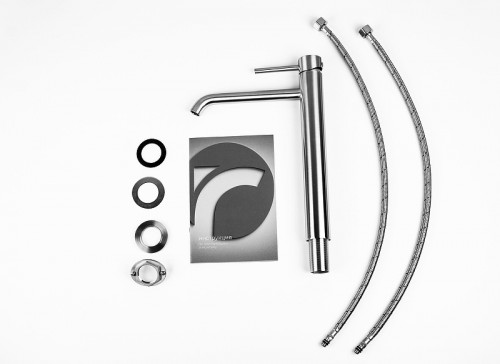 Смеситель для раковины Knotlor Eclipse SS-21 цвет Матовая сталь