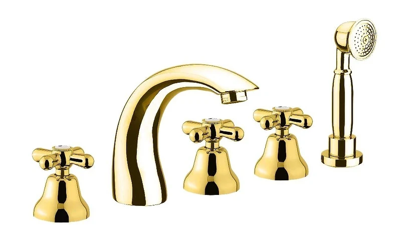 Смеситель на борт ванны Fiore Margot 26OO0608 цвет Золото