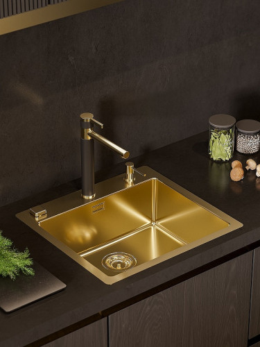 Смеситель для кухни Alveus Zina Monarch Gold 1136509 Черный Золото латунь