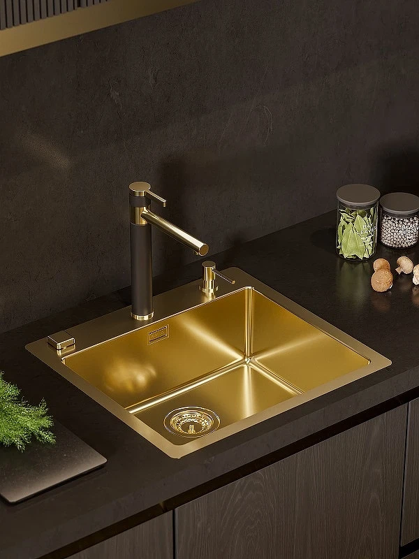 Смеситель для кухни Alveus Zina Monarch Gold 1136509 Черный Золото латунь