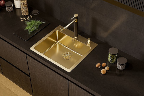 Смеситель для кухни Alveus Zina Monarch Gold 1136509 Черный Золото латунь