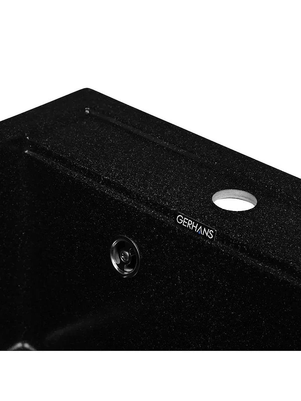 Кухонная мойка Gerhans 45 A45-22/311-11-24/W4998-4-22 со смесителем цвет Черный