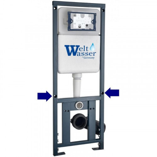 Комплект унитаза с инсталляцией WeltWasser MARBERG 410 + BAARBACH 004 GL-WT + MAR 410 SE-CR 10000006462 цвет Белый глянцевый с сиденьем Микролифт и клавишей смыва цвет Хром