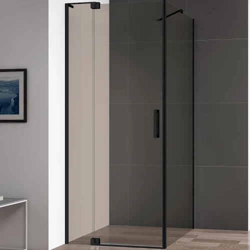 Душевой уголок Cezares Slider 90x90 SLIDER-AH-1-90-80/90-BR-NERO профиль Черный матовый стекло бронзовое