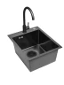 Кухонная мойка Wisent 40 WS34050B/WGER019B/W4998-3-U со смесителем цвет Графит