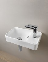 Раковина Artceram Savon 45 LML003 01 00 Белая фарфор подвесная, накладная