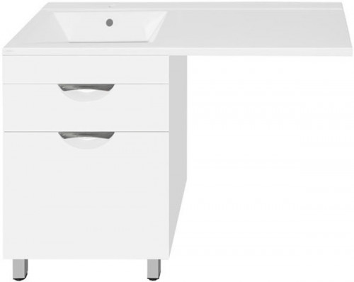 Тумба под раковину Style Line Жасмин 120 с 1 ящиком Белая МДФ / ЛДСП