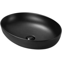 Раковина SantiLine 52 SL-1104MB Черная матовая фаянс накладная