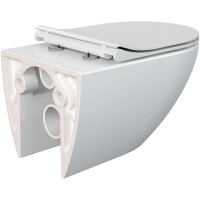 Комплект унитаза Cersanit Sreet Fusion Vortex DPL EO Slim с инсталляцией Vector 64578 с сиденьем Микролифт и клавишей смыва Хром глянцевый фарфор подвесной
