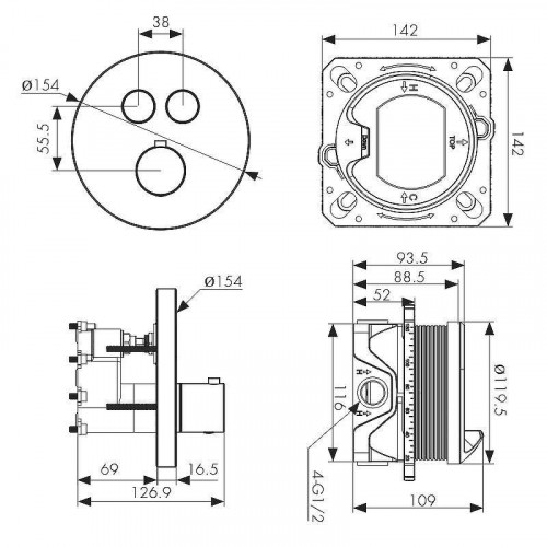 Смеситель для душа Kaiser Sano 08177 с термостатом цвет Хром