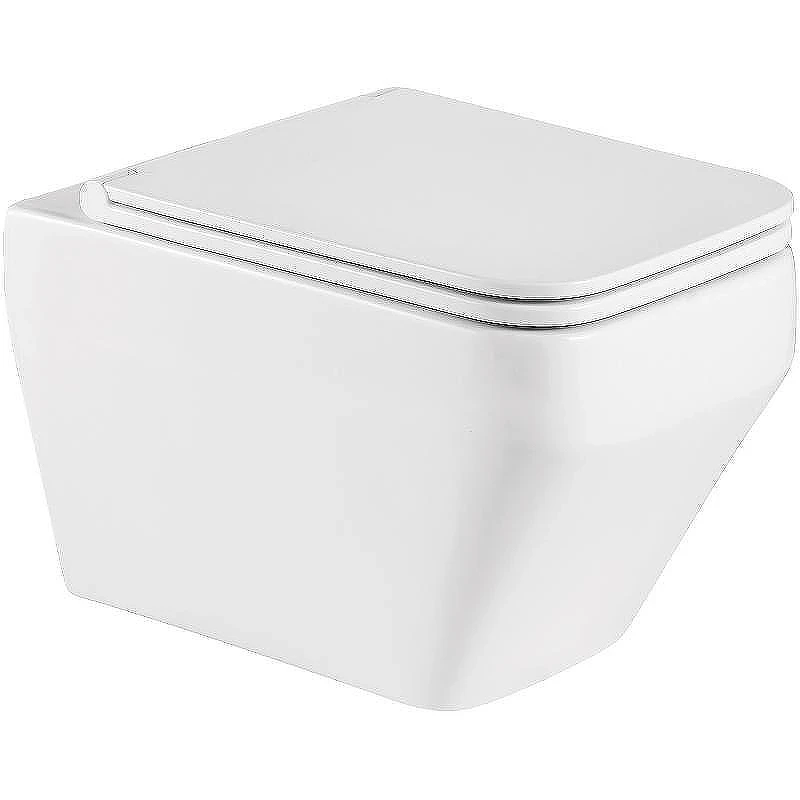 Комплект унитаза с инсталляцией WeltWasser AMBERG 350 + HOFBACH 041 GL-WT + AMBERG RD-MT CR 10000012341 цвет Белый глянцевый с сиденьем Микролифт и клавишей смыва цвет Хром матовый