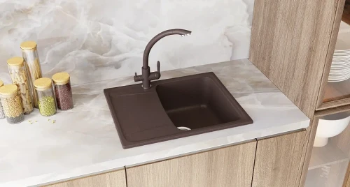 Смеситель для кухни Ulgran Classic U-017-308 Черный латунь