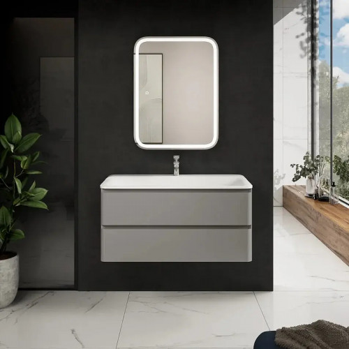 Тумба под раковину AQUAme S4 100 AQM900410GM подвесная цвет Серый